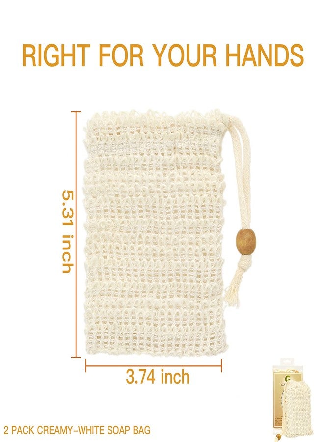 CROVIN 100% Natural Sisal Bath Soap Bag (Set of 2)-Effective Exfoliating Large Premium Soap Saver Pouch Fits Most Bar Soap and Zero-waste, Good Foaming - Image 3